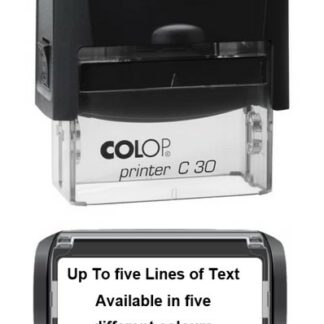 custom five line personalised rubber stamp for business